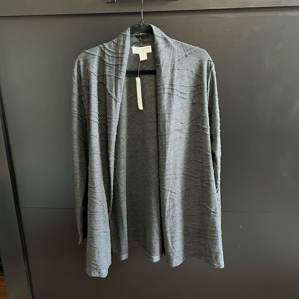 August Silk Charcoal Cardigan
